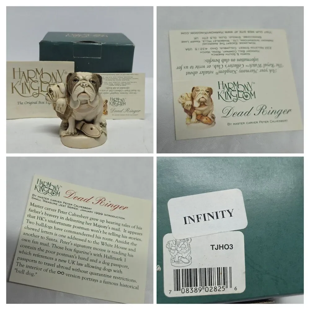Harmony Kingdom Dead Ringer Infinity Version English Bulldog Figurine Box VTG 98